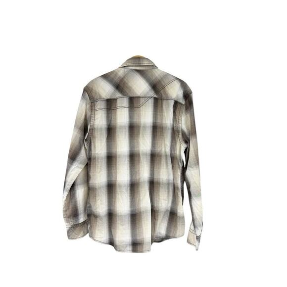 BKE Relaxed Fit Brown Tan Plaid Button Up Shirt Relaxed Fit Men’s Medium - Picture 2 of 6